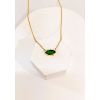 Ασημένιο κολιέ επίχρυσο νυχάκι με ζιργκον SN276